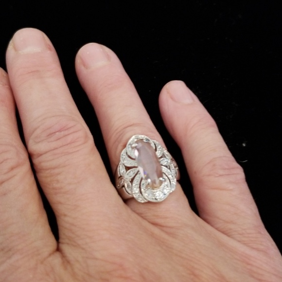 New Sterling silver ring with clear and pink CZ - Picture 2 of 3
